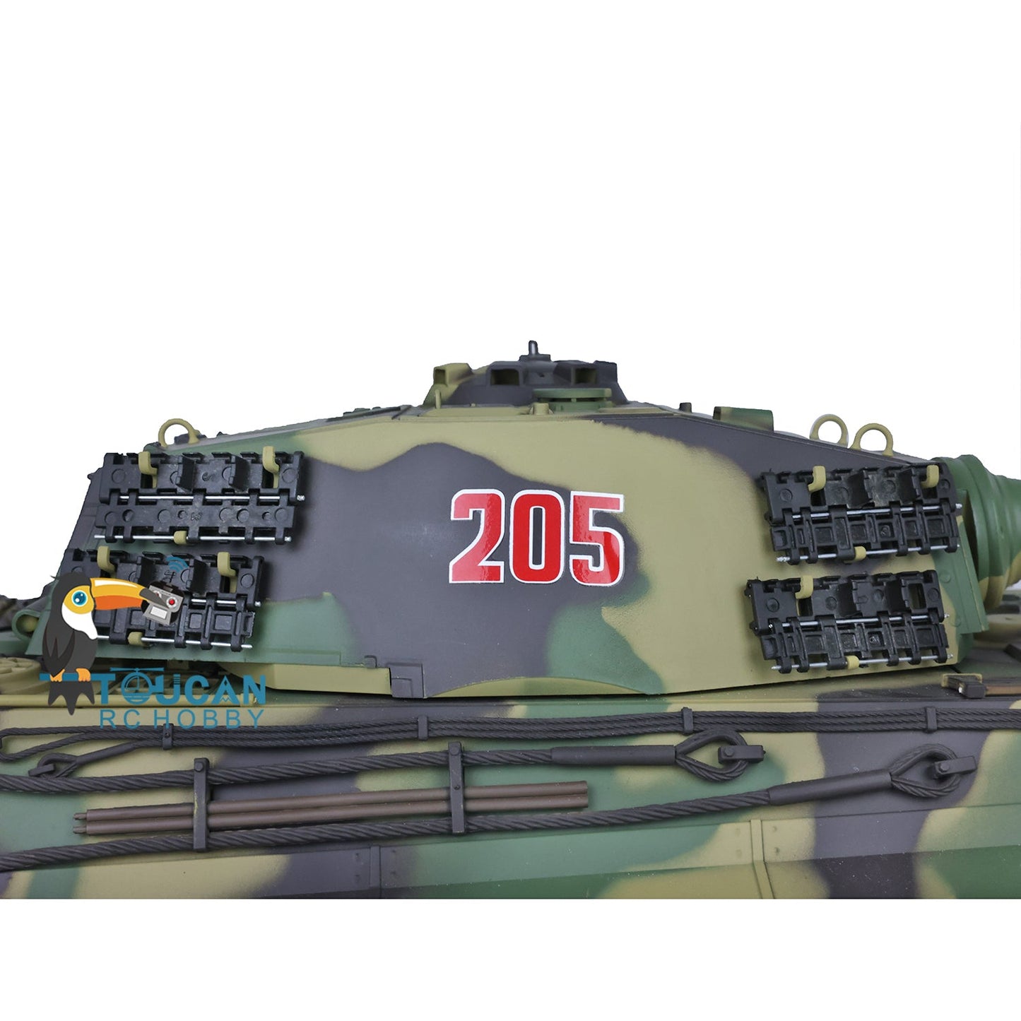 TOUCAN RC HOBBY Henglong 1/16 7.0 Upgraded King Tiger 3888A RTR RC Tank BB Infrared Combat Smoke Metal Barrel Tracks Drive Idler Wheels Gearbox