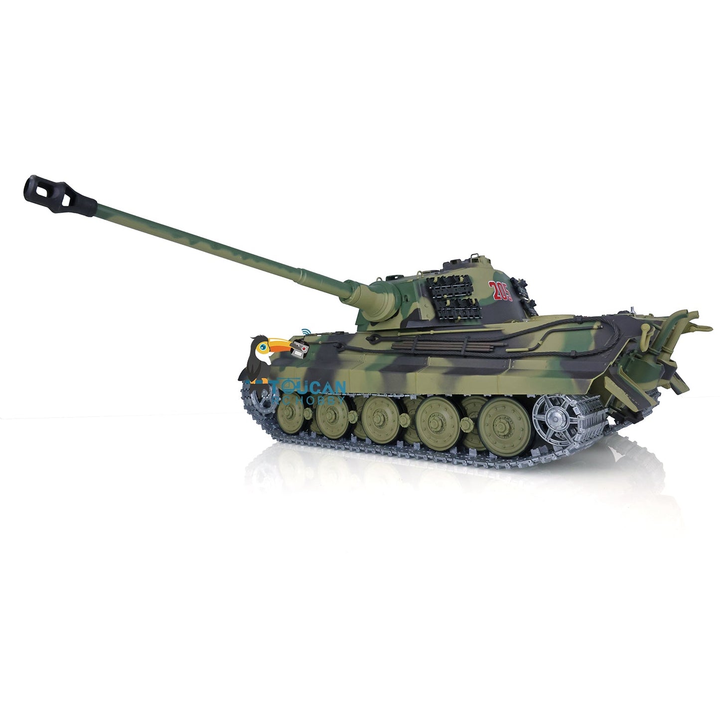 TOUCAN RC HOBBY Henglong 1/16 TK7.0 Promotion King Tiger 3888A RTR RC Tank Barrel Recoil 360 Degrees Turret BB IR Smoke Metal Tracks Sprockets Idlers Wheels Gearbox