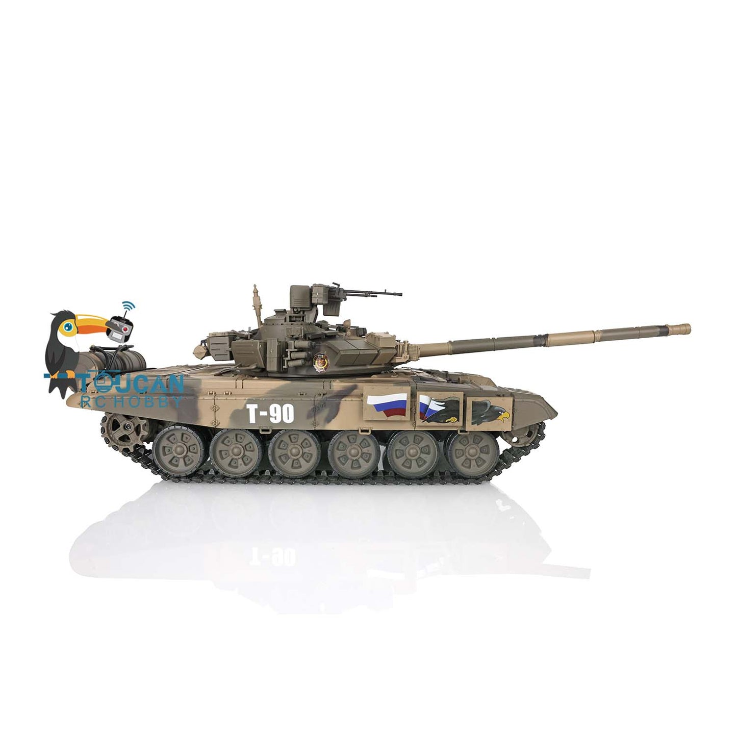 TOUCAN RC HOBBY Henglong TK7.0 1/16 Plastic Russion T90 RTR RC Tank 3938 FPV 360 Degrees Turret BB IR Smoke Sounds Lights Metal Steel Driving Gearbox
