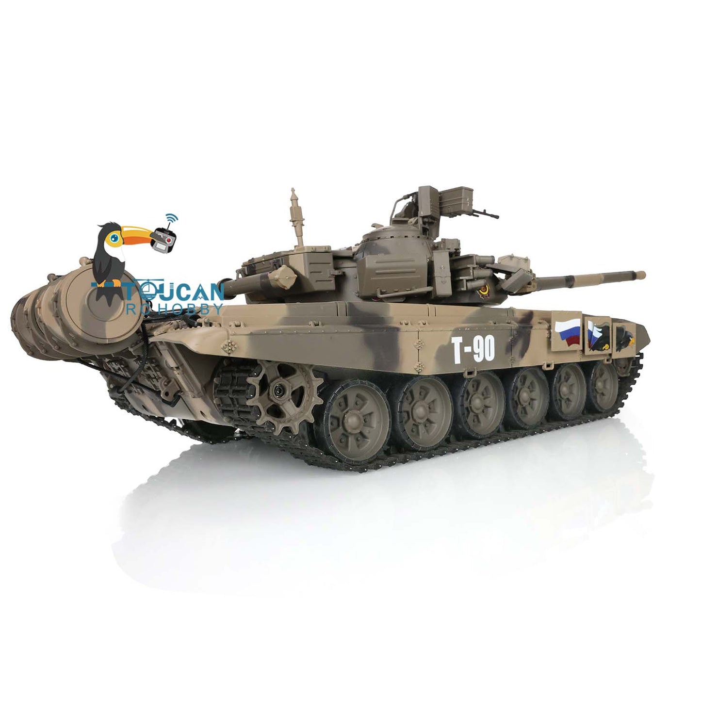 TOUCAN RC HOBBY Henglong TK7.0 1/16 Plastic Russion T90 RTR RC Tank 3938 FPV 360 Degrees Turret BB IR Smoke Sounds Lights Metal Steel Driving Gearbox
