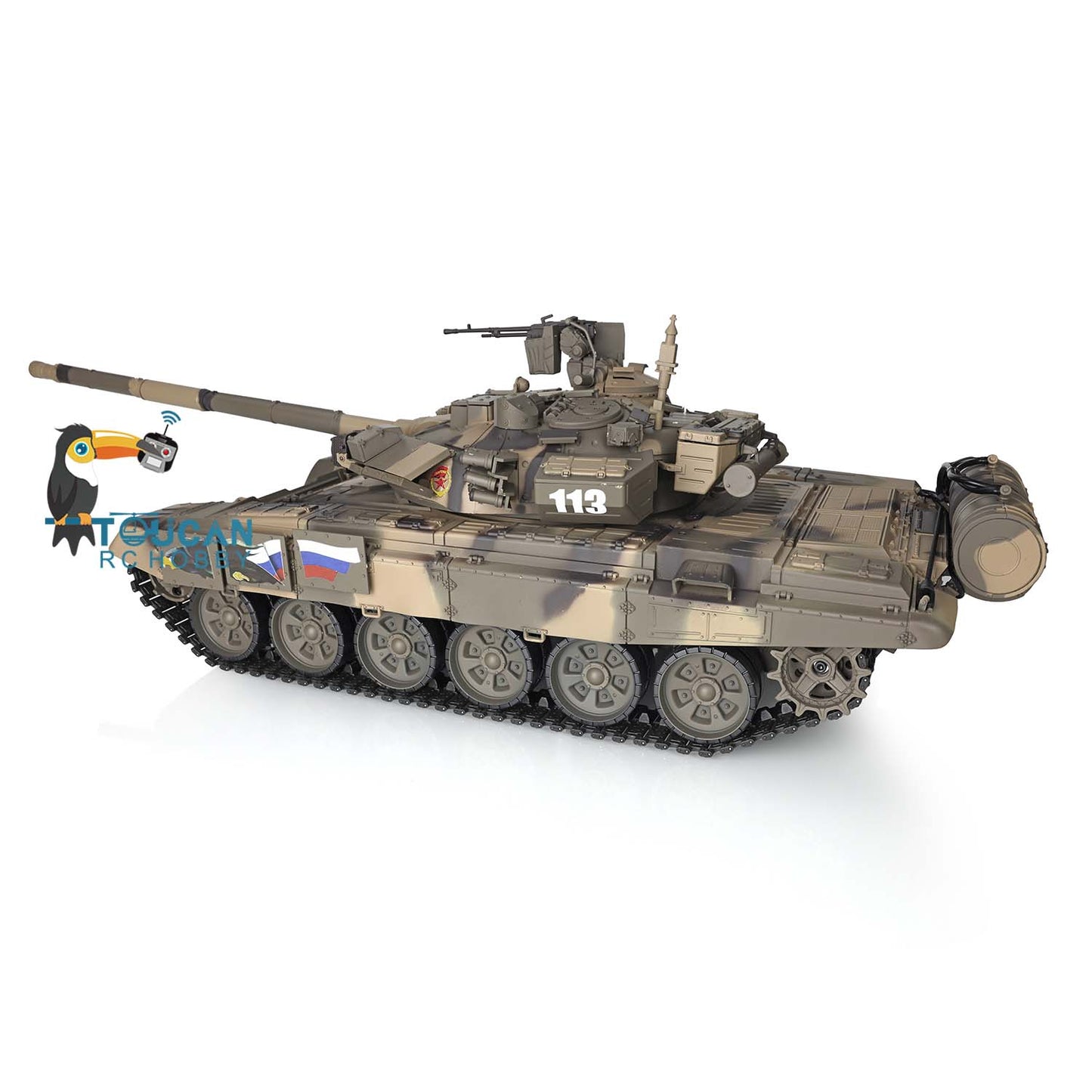 TOUCAN RC HOBBY Henglong TK7.0 1/16 Plastic Russion T90 RTR RC Tank 3938 FPV 360 Degrees Turret BB IR Smoke Sounds Lights Metal Steel Driving Gearbox
