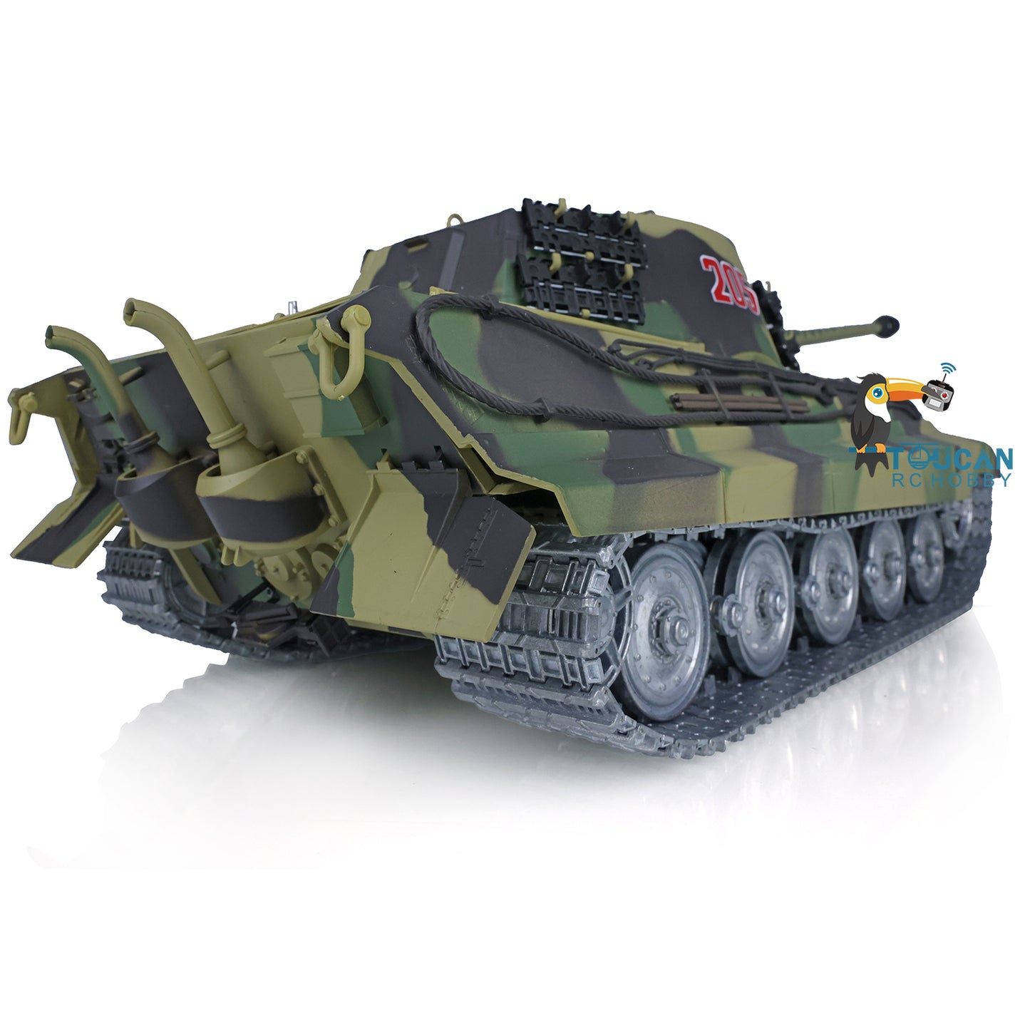 Free Shipping CN Stock Second-hand Henglong 1/16 7.0 Customized King Tiger RC Tank FPV Barrel Recoil 3888A Metal