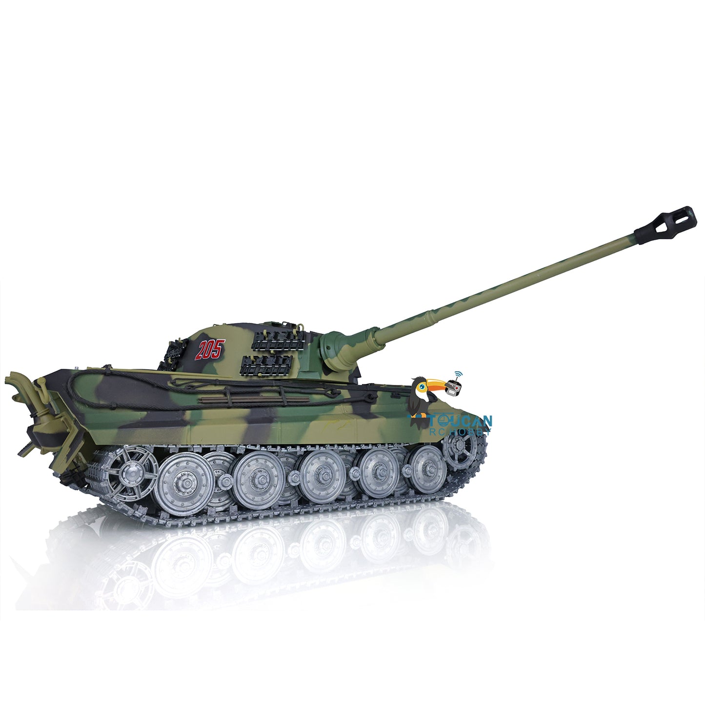 Free Shipping CN Stock Second-hand Henglong 1/16 7.0 Customized King Tiger RC Tank FPV Barrel Recoil 3888A Metal