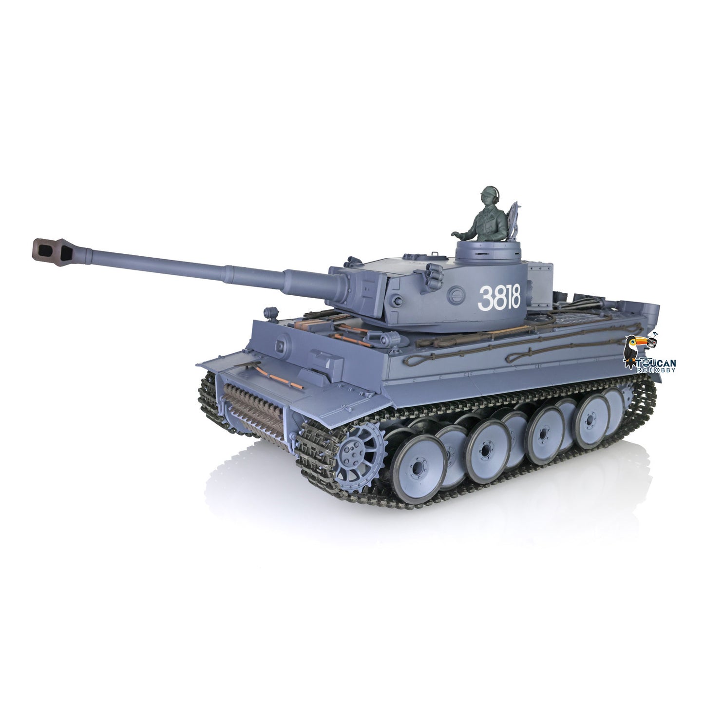 2.4Ghz Henglong 1/16 Plastic German Tiger I Radio Control Tank 3818 7.0 RTR RC Tank BB Shooting Smoking Sound Effect Recoil Barrel