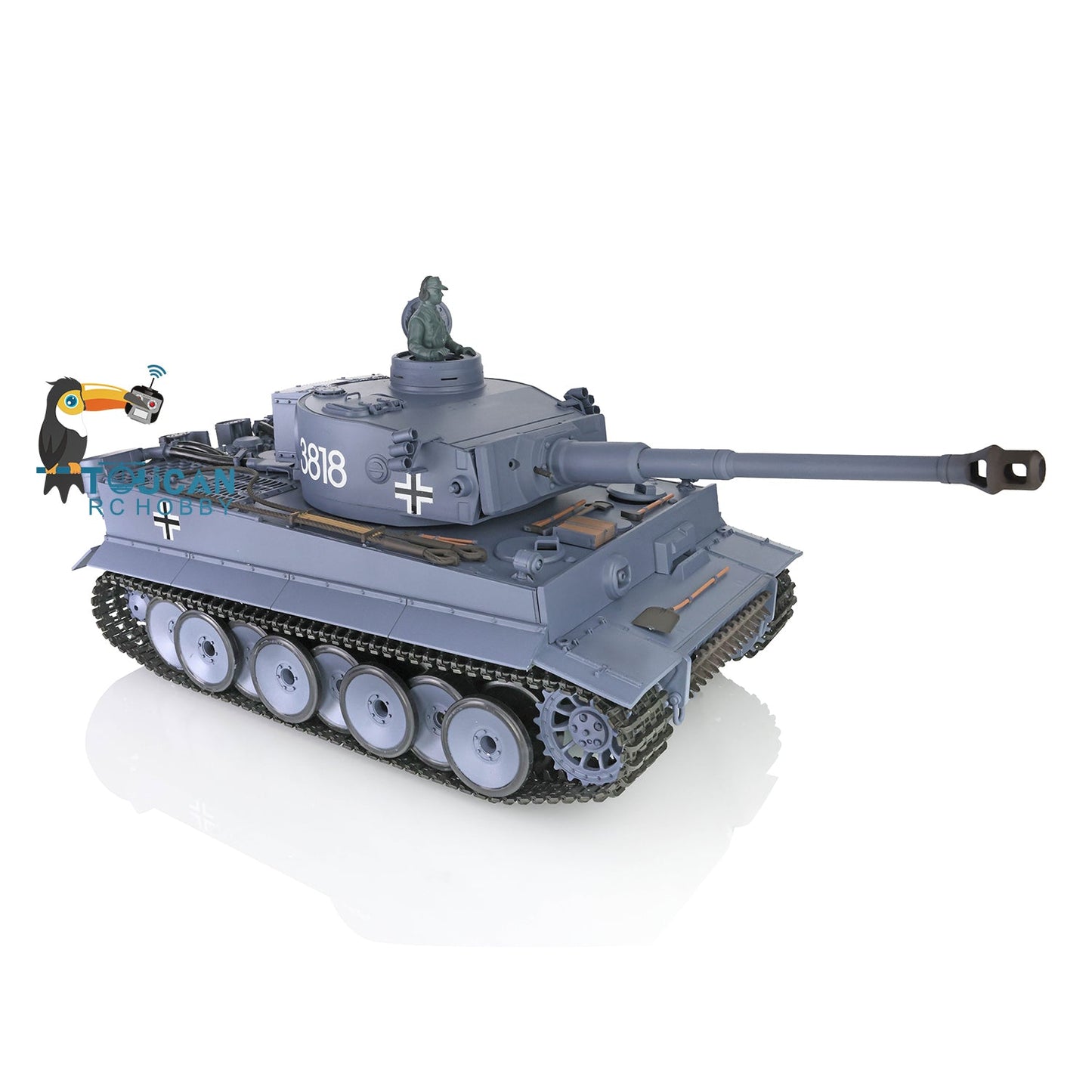 Fast Free Shipping 2.4Ghz Henglong 1/16 Scale 7.0 Plastic Ver German Tiger I RTR RC Tank 3818 Model Smoke BB Unit Infrared Combat