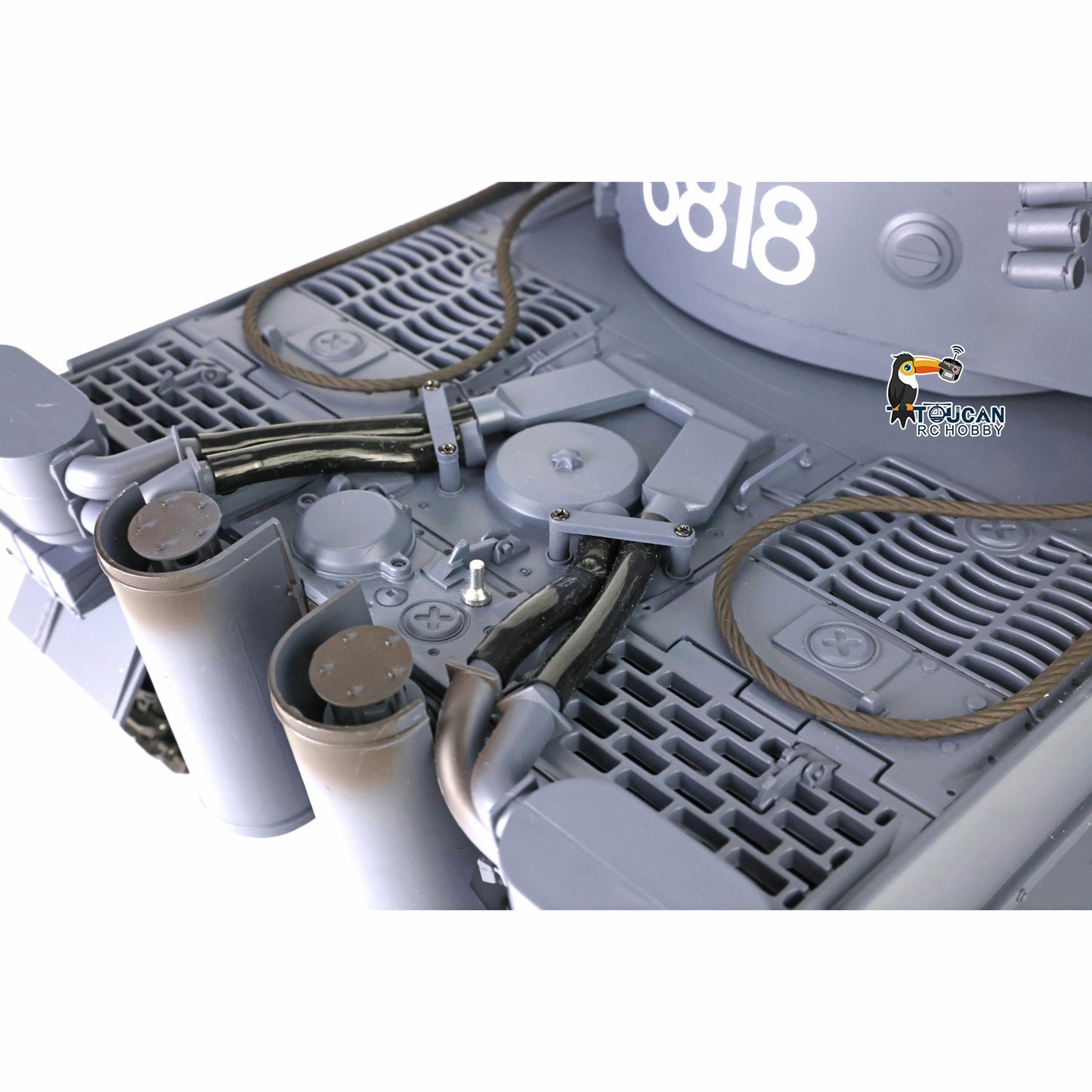 2.4Ghz Henglong 1/16 Plastic German Tiger I Radio Control Tank 3818 7.0 RTR RC Tank BB Shooting Smoking Sound Effect Recoil Barrel