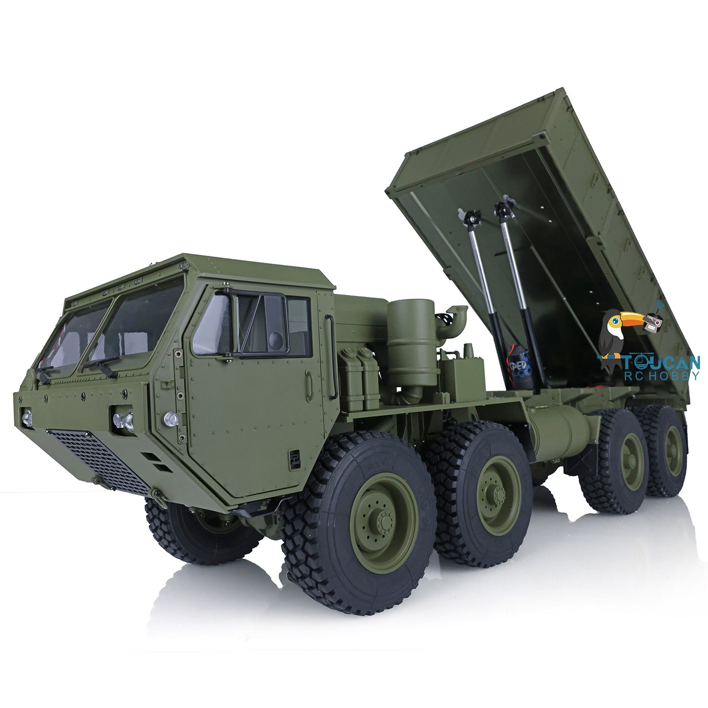 1/12 8*8 Military Dumper Truck Remote Controlled Tipper Electric Car Hobby Model Chassis Motor Sound Light Radio P803A