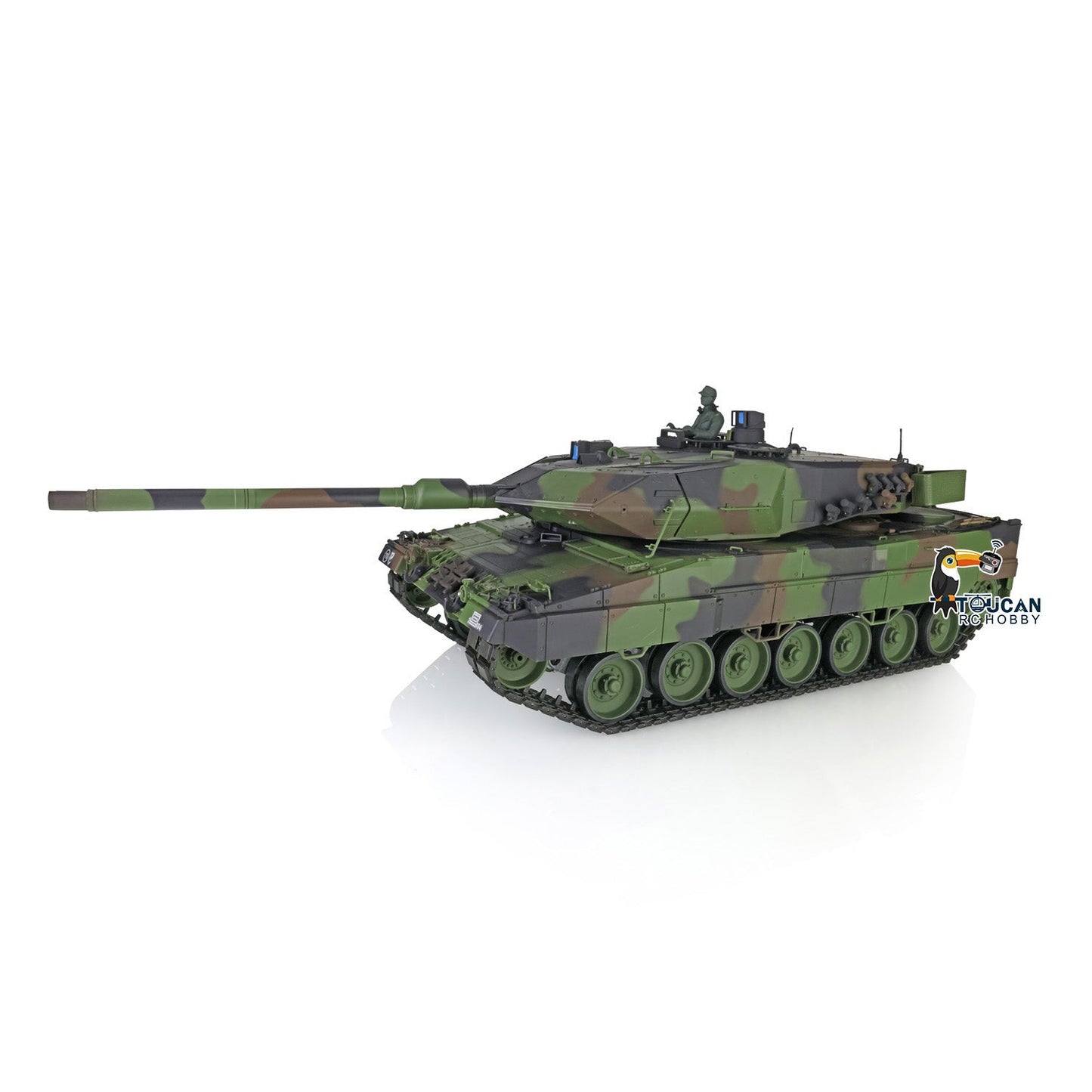TOUCAN RC HOBBY Henglong 1/16 TK7.0 Plastic German Leopard2A6 RTR RC Tank 3889 with 360 Degrees Turret Barrel Recoil BB Infrared Combat Smoke