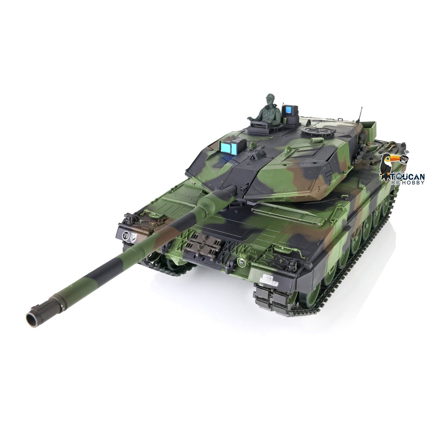 TOUCAN RC HOBBY Henglong 1/16 TK7.0 Plastic German Leopard2A6 RTR RC Tank 3889 with 360 Degrees Turret Barrel Recoil BB Infrared Combat Smoke
