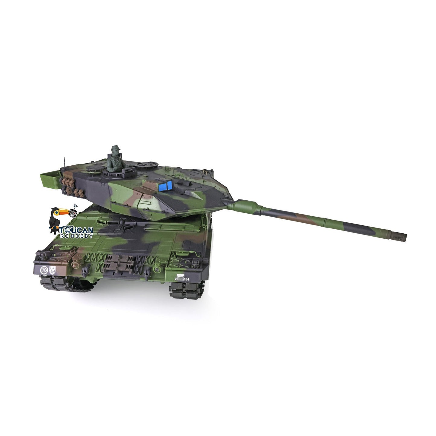 TOUCAN RC HOBBY Henglong 1/16 TK7.0 Plastic German Leopard2A6 RTR RC Tank 3889 with 360 Degrees Turret Barrel Recoil BB Infrared Combat Smoke