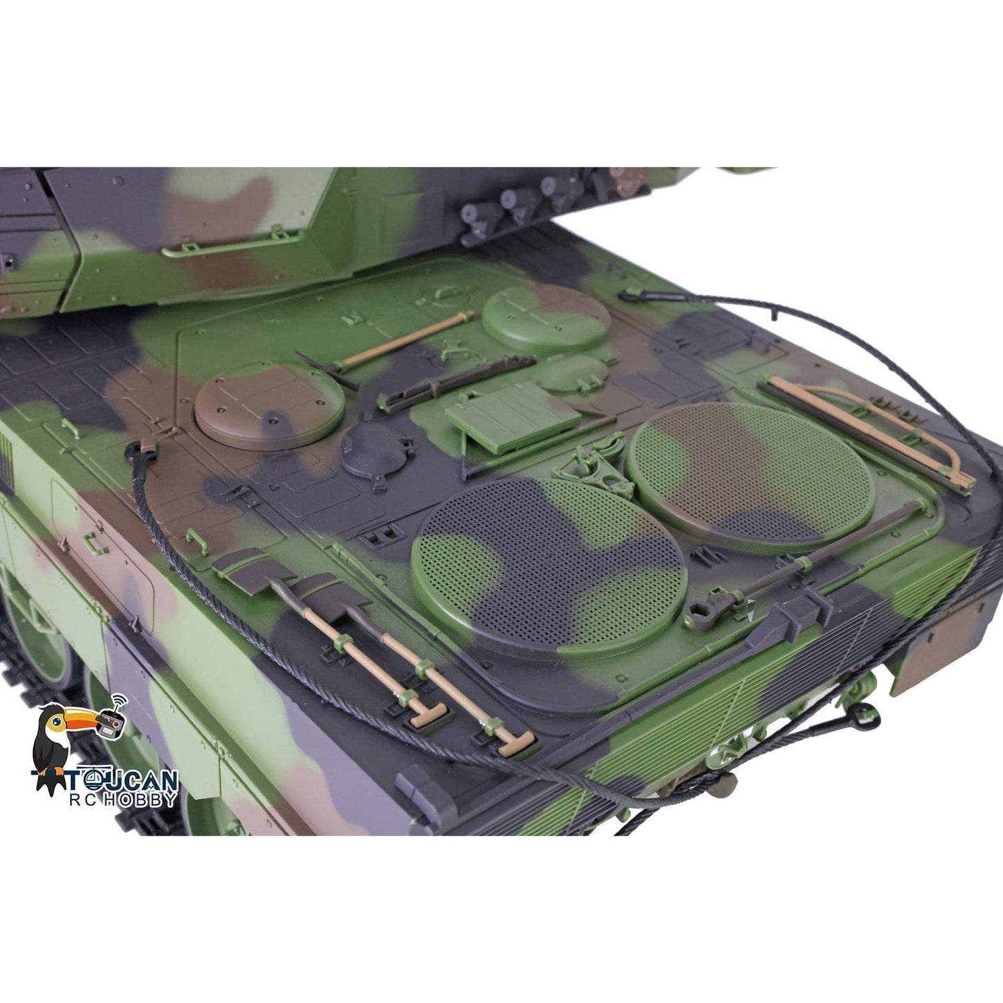 TOUCAN RC HOBBY Henglong 1/16 TK7.0 Plastic German Leopard2A6 RTR RC Tank 3889 with 360 Degrees Turret Barrel Recoil BB Infrared Combat Smoke