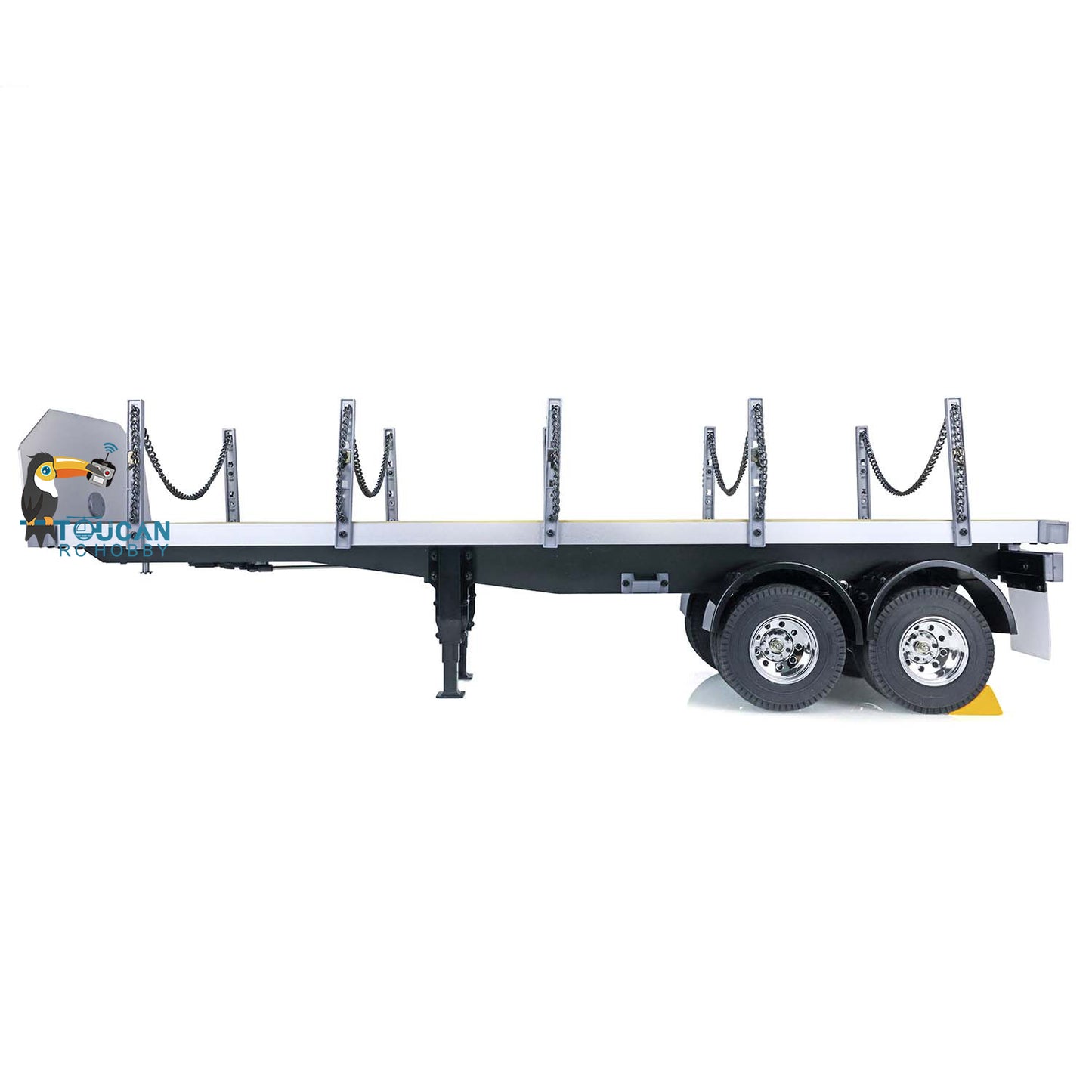 Fast Free Shipping TOUCAN 1/14 2Axle RC Tractor Flatbed Semi Trailer Truck for DIY TAMIYA Model
