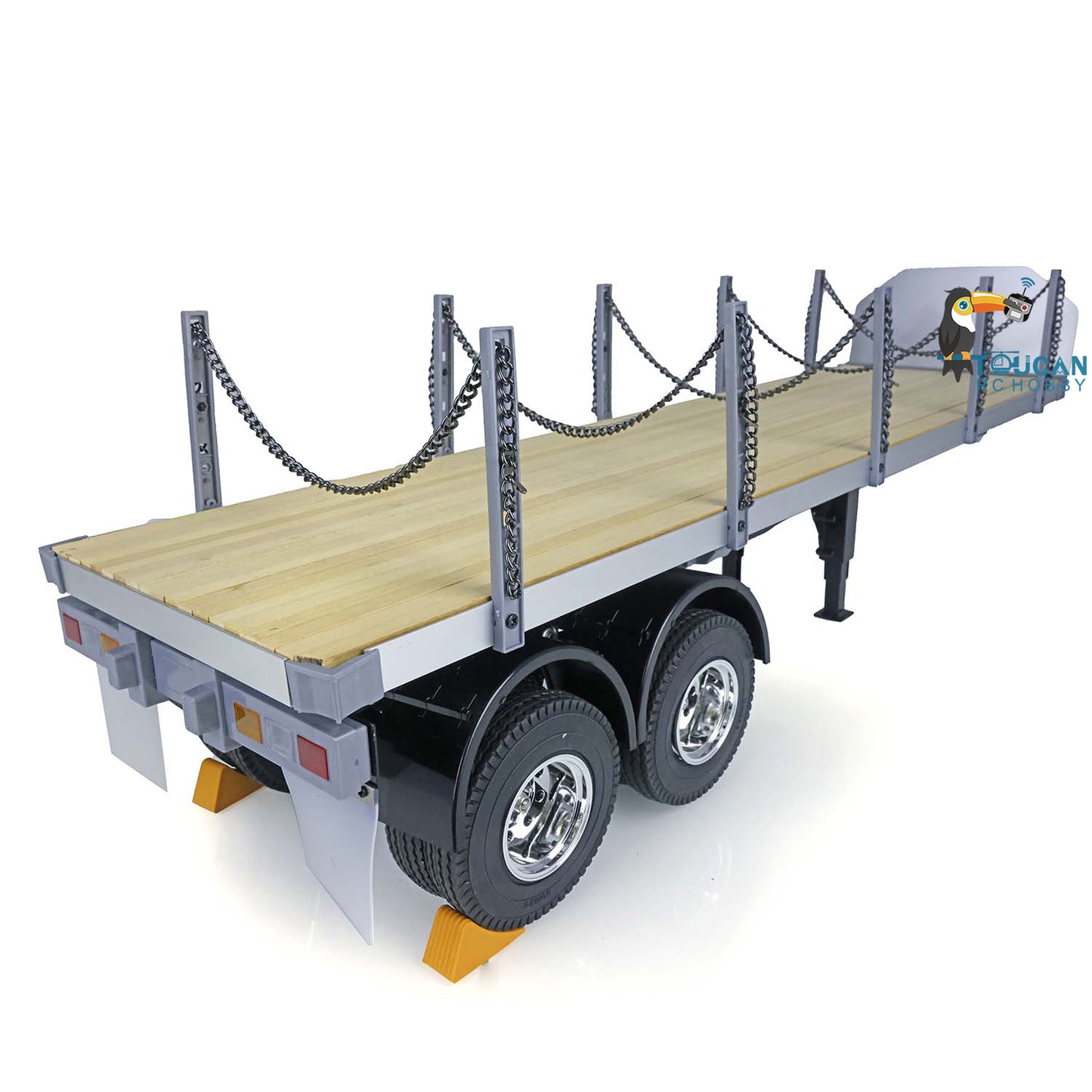 Fast Free Shipping TOUCAN 1/14 2Axle RC Tractor Flatbed Semi Trailer Truck for DIY TAMIYA Model
