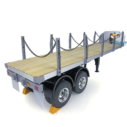 Fast Free Shipping TOUCAN 1/14 2Axle RC Tractor Flatbed Semi Trailer Truck for DIY TAMIYA Model