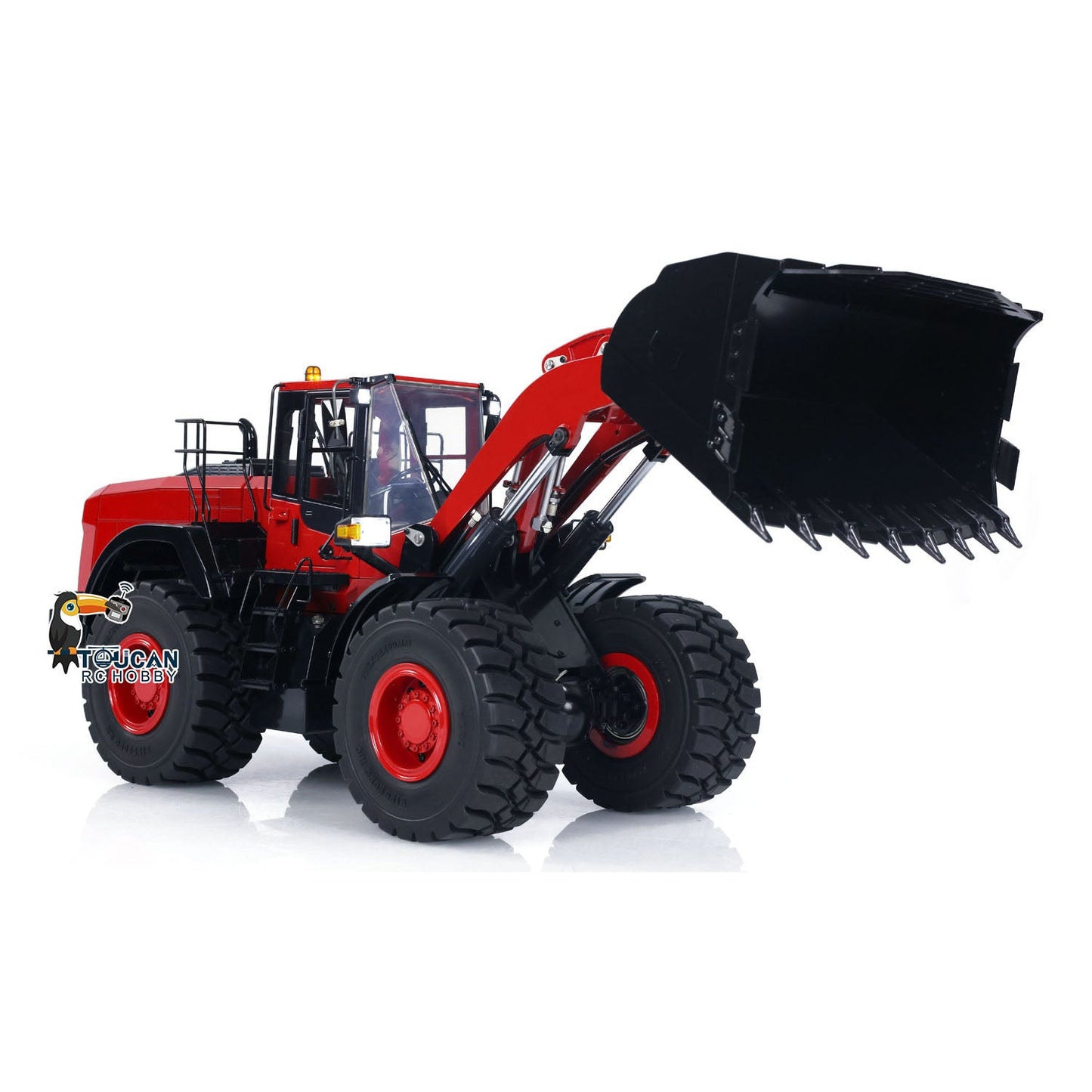 1/14 RC Metal Hydraulic Loader WA480 Electric Construction Heavy Machine Quick Coupler Fork Bucket Light Sound ST8 Radio Battery