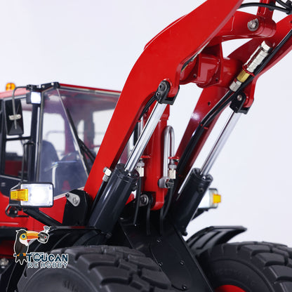 TOUCAN RC HOBBY MTModel WA480 Metal 1/14 RC Wheel Loader 5-way Hydraulic Directional Valve ST8 Radio Controller Light Sound System Quick Coupler LCD Screen for Vehicle Enthusiast