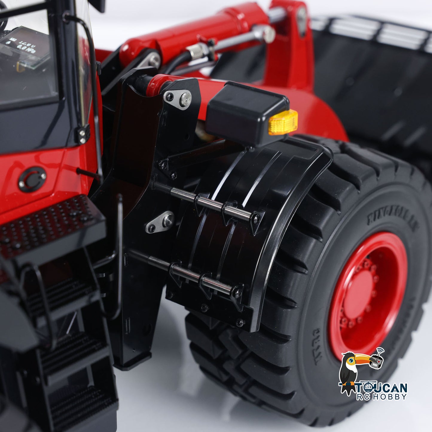 TOUCAN RC HOBBY MTModel WA480 Metal 1/14 RC Wheel Loader 5-way Hydraulic Directional Valve ST8 Radio Controller Light Sound System Quick Coupler LCD Screen for Vehicle Enthusiast