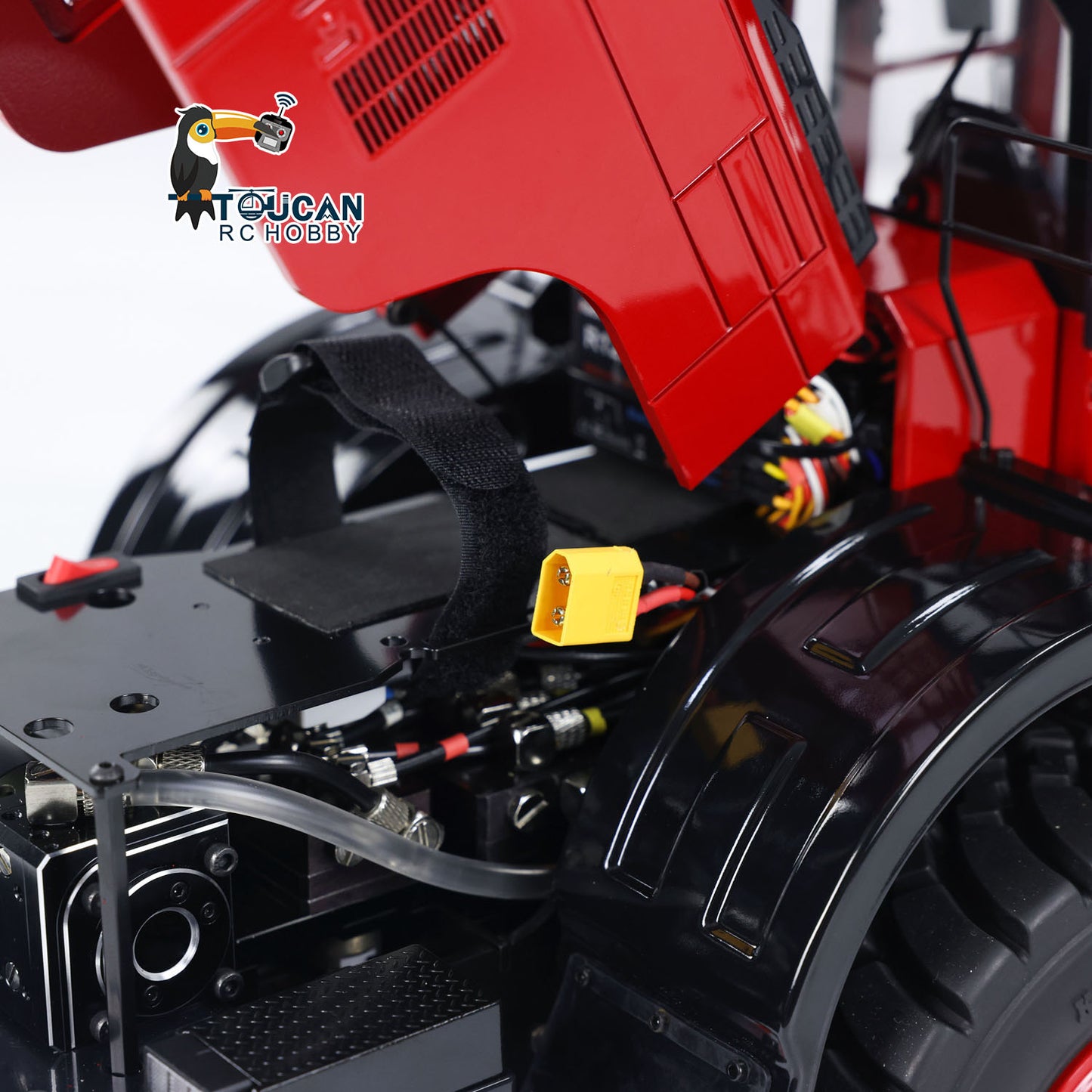 TOUCAN RC HOBBY MTModel WA480 Metal 1/14 RC Wheel Loader 5-way Hydraulic Directional Valve ST8 Radio Controller Light Sound System Quick Coupler LCD Screen for Vehicle Enthusiast