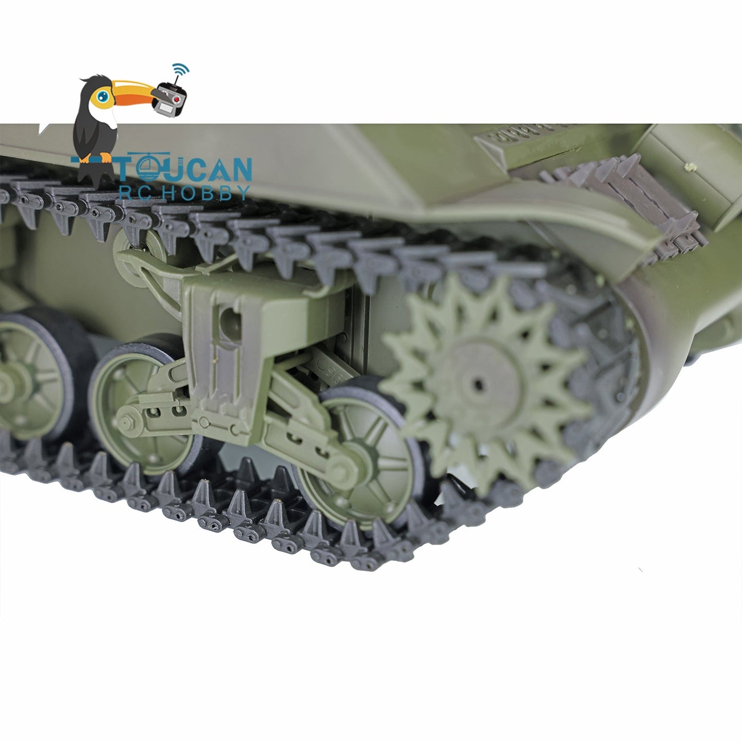 TOUCAN RC HOBBY Henglong 1/16 TK7.0 Plastic USA M4A3 Sherman 3898 RTR RC Tank Barrel Recoil FPV 360 Degrees Turret Infrared Combat BB Smoke Steel Gearbox