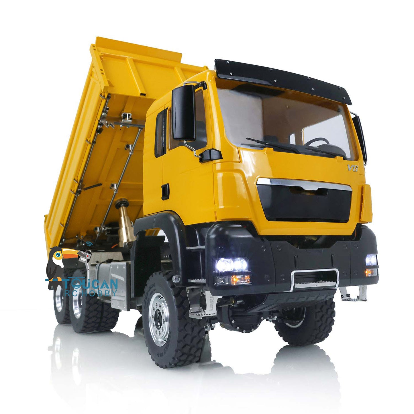 LESU 1/14 TGS 3-way 6*6 RC Dumper Hydraulic Radio Controlled Truck Bucket Chassis Lights Sound Servo ESC Motor Model