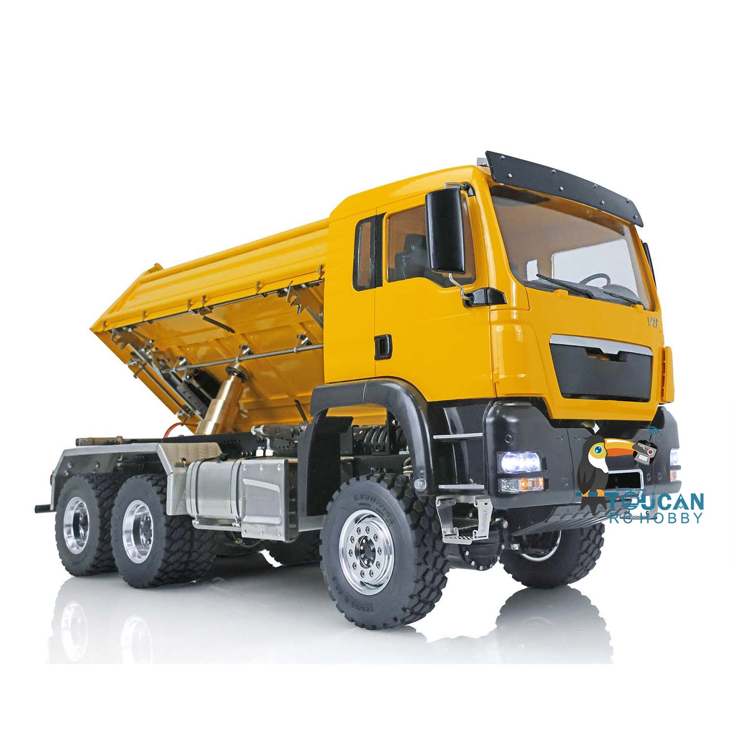 LESU 1/14 TGS 3-way 6*6 RC Dumper Hydraulic Radio Controlled Truck Bucket Chassis Lights Sound Servo ESC Motor Model