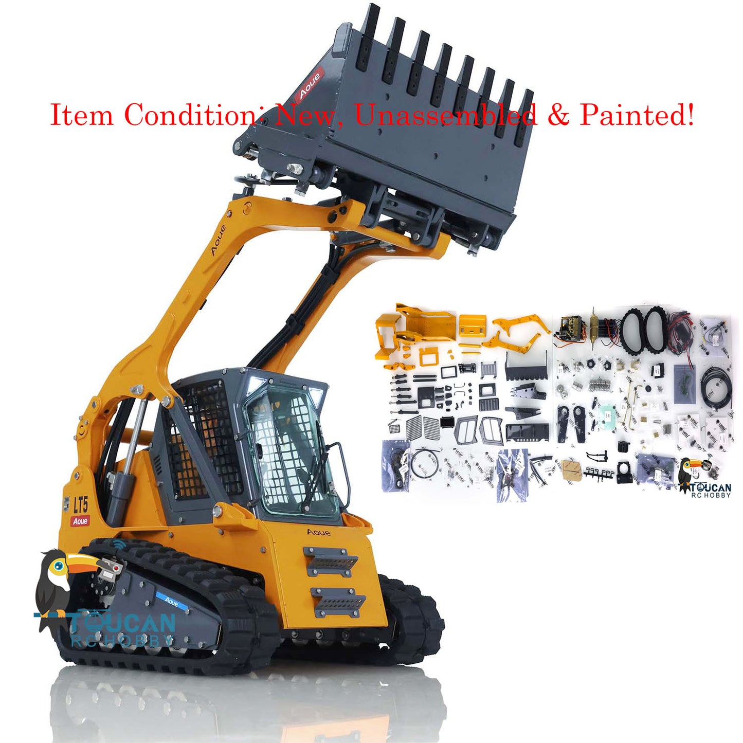 LESU Aoue LT5 1/14 Metal RC Hydraulic Loader KIT B0008 Remote Control Construction Truck Light & Sound System for DIY Hobbyists