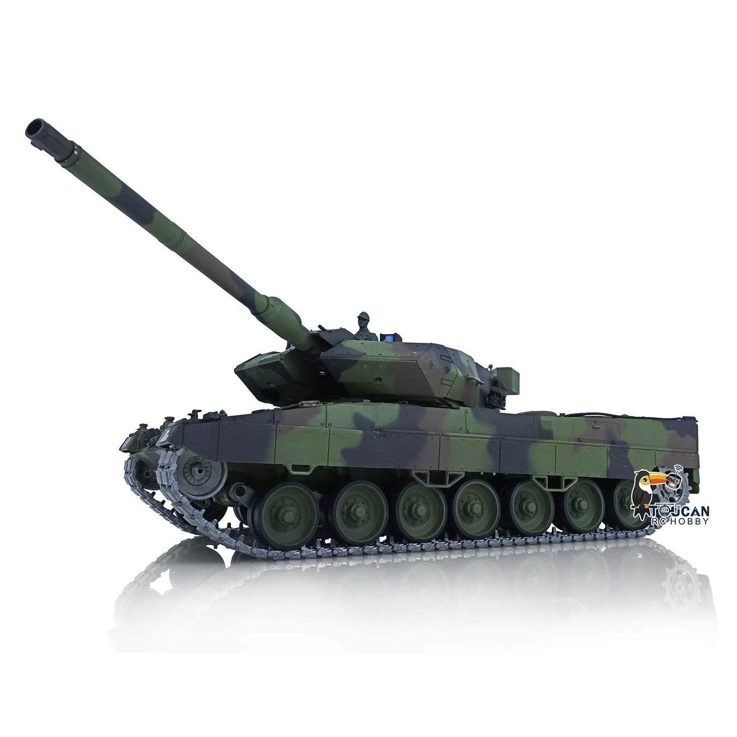 TOUCAN RC HOBBY Henglong 1/16 TK7.0 Leopard2A6 RTR RC Tank 3889 with 360 Degrees Turret BB Infrared Combat Smoke Metal Tracks Sprockets Idlers Wheels