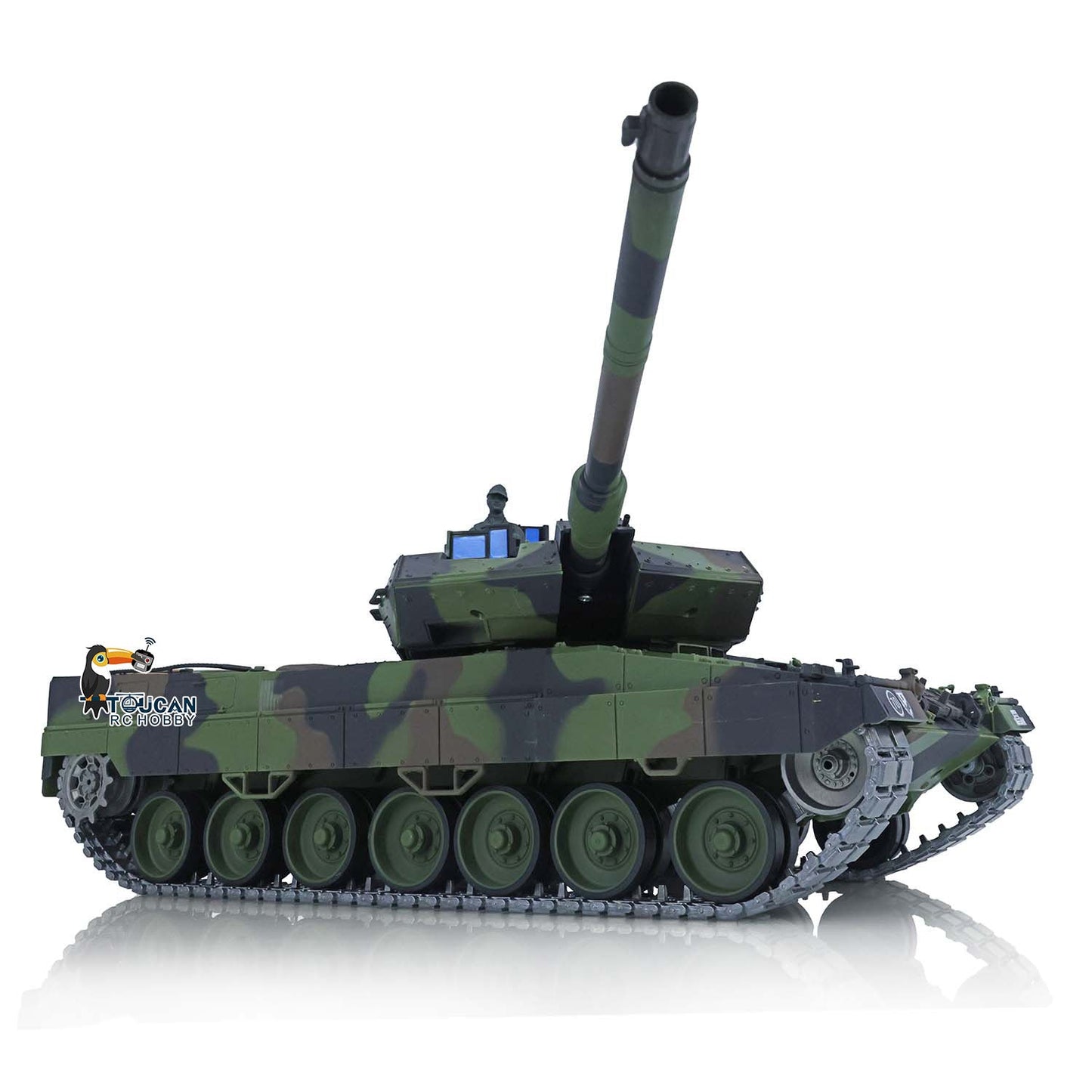 TOUCAN RC HOBBY Henglong 1/16 TK7.0 Leopard2A6 RTR RC Tank 3889 with 360 Degrees Turret BB Infrared Combat Smoke Metal Tracks Sprockets Idlers Wheels
