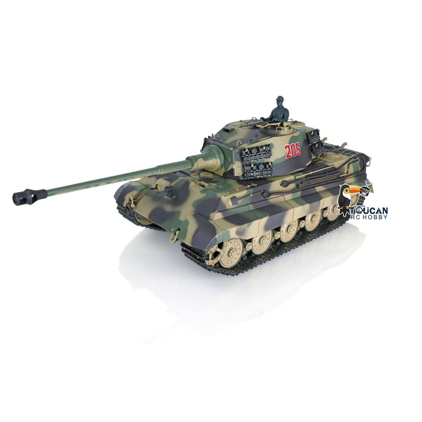 TOUCAN RC HOBBY Henglong 1/16 TK7.0 Plastic German King Tiger Henschel 3888A RTR RC Tank with Barrel Recoil Infrared Combat BB Smoke Unit Sound Light