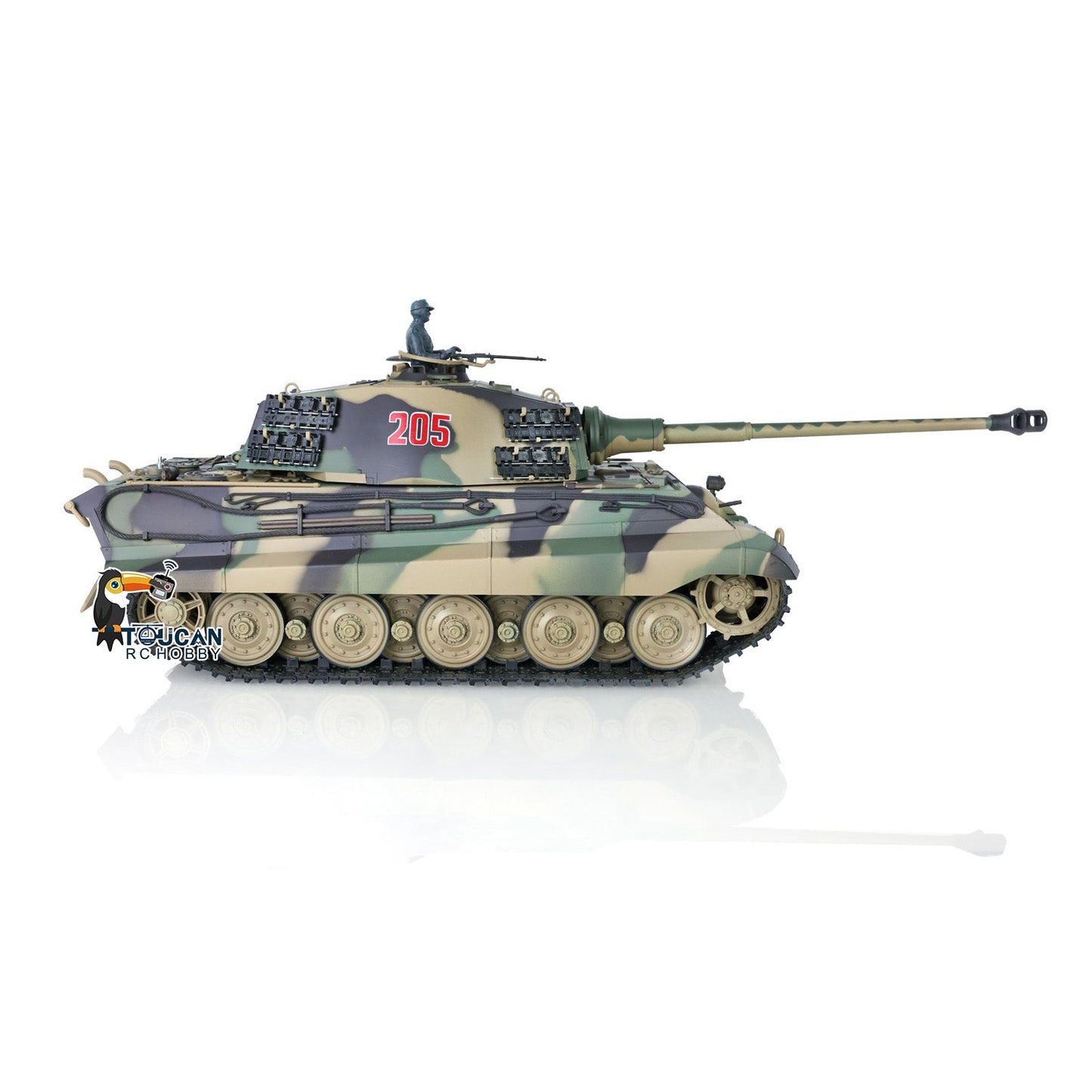 TOUCAN RC HOBBY Henglong 1/16 TK7.0 Plastic German King Tiger Henschel 3888A RTR RC Tank with Barrel Recoil Infrared Combat BB Smoke Unit Sound Light
