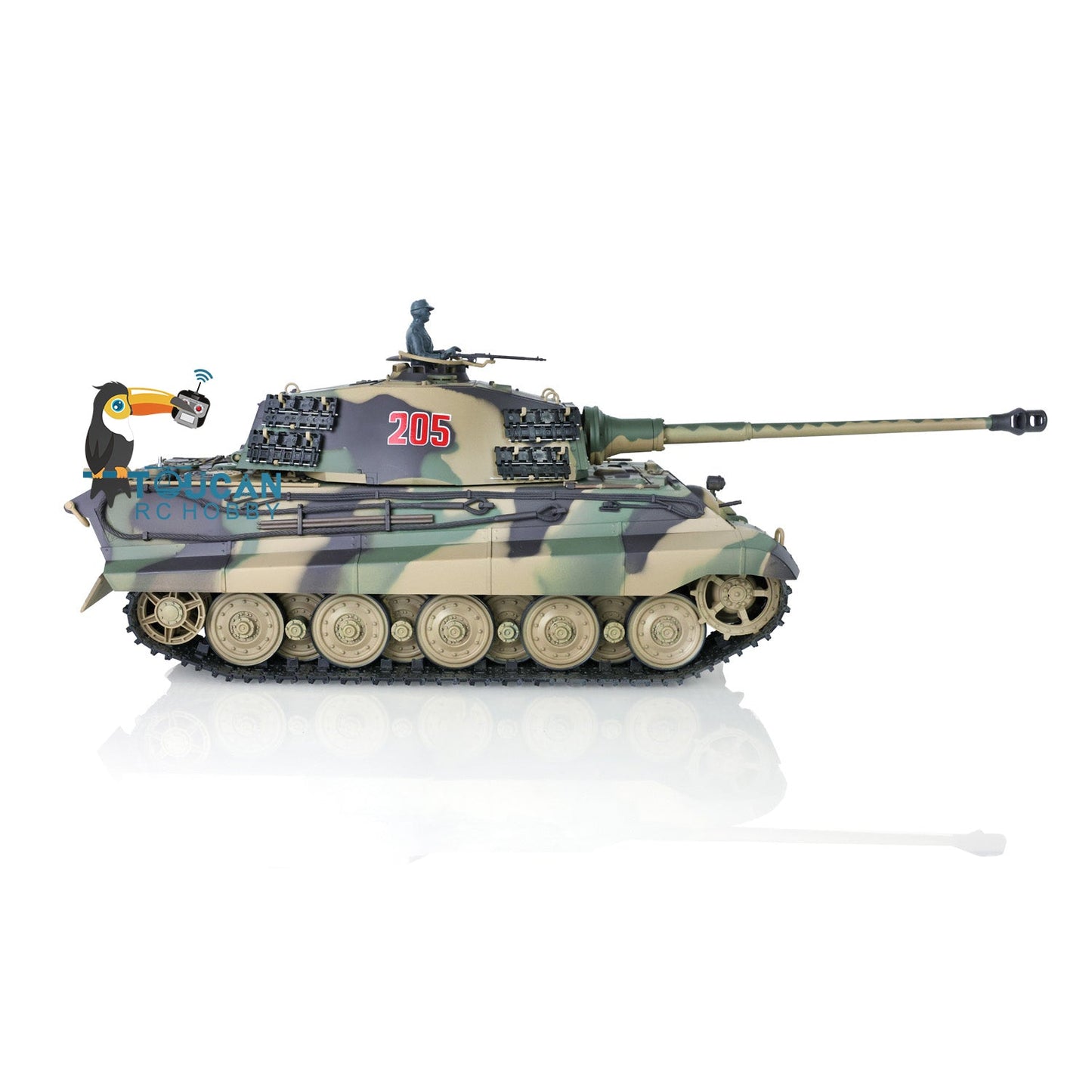 TOUCAN RC HOBBY Henglong 1/16 TK7.0 Plastic German King Tiger RTR RC Tank Model 3888A Sound Light Smoke BB Infrared Combat Metal Barrel