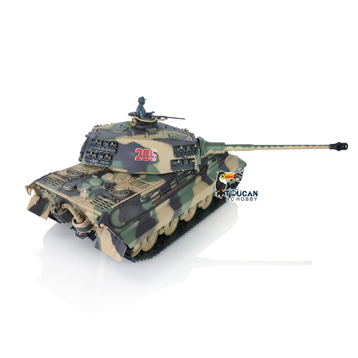 TOUCAN RC HOBBY Henglong 1/16 TK7.0 Plastic German King Tiger Henschel 3888A RTR RC Tank with Barrel Recoil Infrared Combat BB Smoke Unit Sound Light