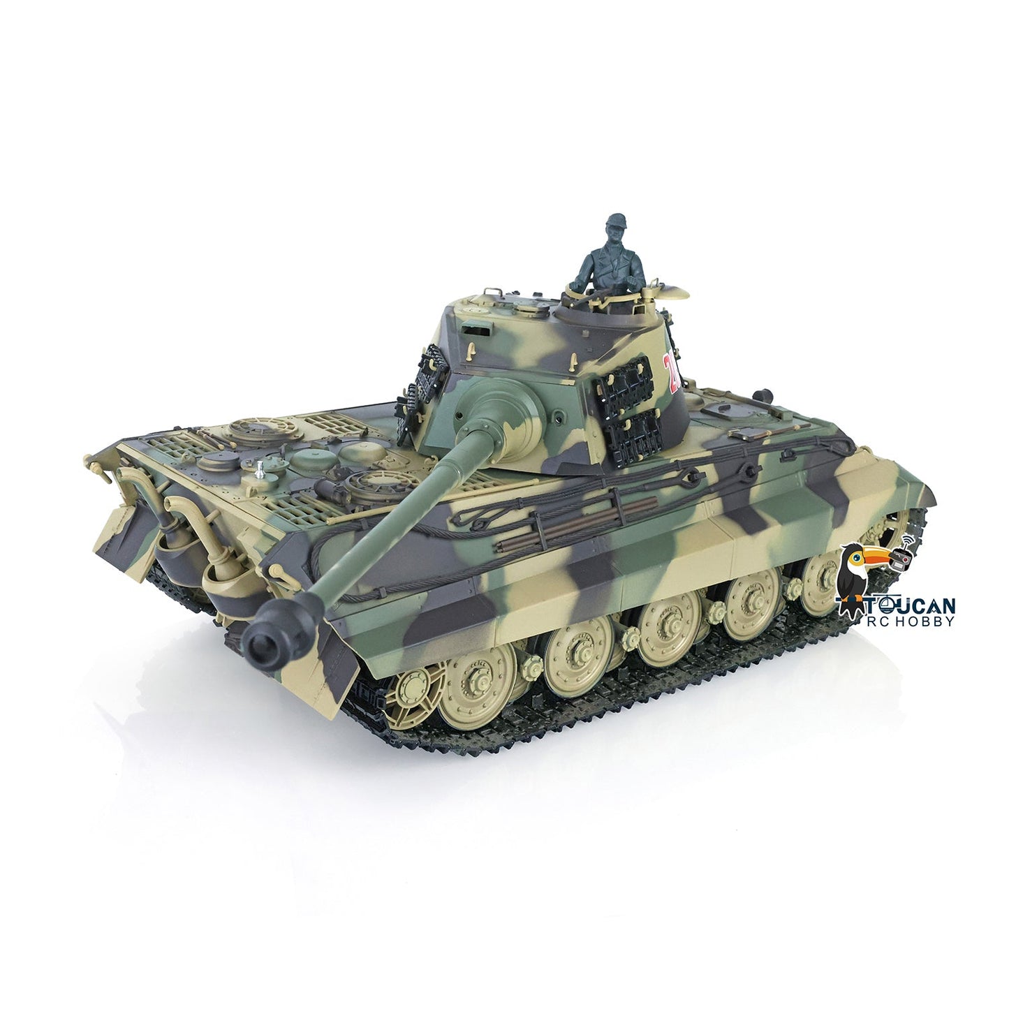 TOUCAN RC HOBBY Henglong 1/16 TK7.0 Plastic German King Tiger Henschel 3888A RTR RC Tank with Barrel Recoil Infrared Combat BB Smoke Unit Sound Light
