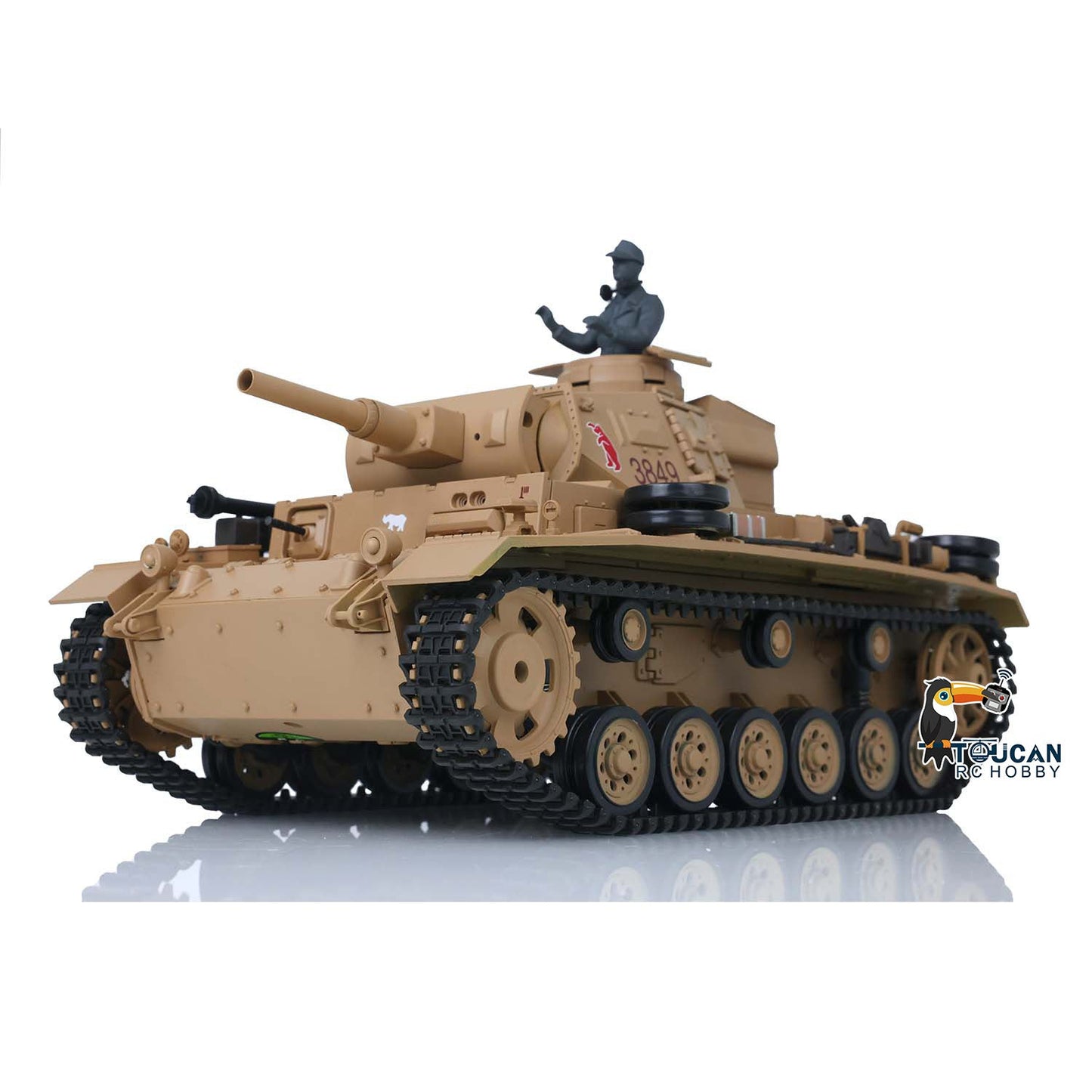 TOUCAN RC HOBBY Henglong Plastic 1/16 TK7.0 German Panzer III H L RTR RC Tank 3848/3849 360 Degrees Turret Smoke Infrared System BB Unit Sounds Lights Metal Barrel