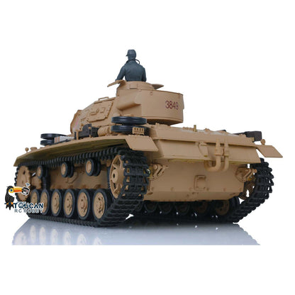 TOUCAN RC HOBBY Henglong Plastic 1/16 TK7.0 German Panzer III H L RTR RC Tank 3848/3849 360 Degrees Turret Smoke Infrared System BB Unit Sounds Lights Metal Barrel