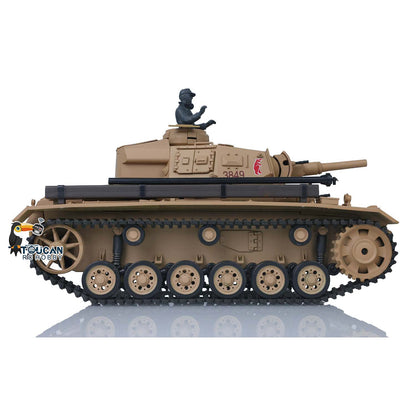 TOUCAN RC HOBBY Henglong Plastic 1/16 TK7.0 German Panzer III H L RTR RC Tank 3848/3849 360 Degrees Turret Smoke Infrared System BB Unit Sounds Lights Metal Barrel