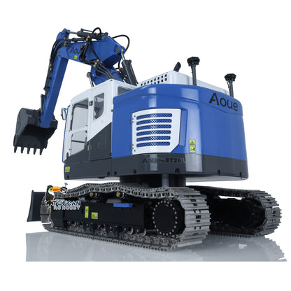 LESU AOUE ET26L 1/14 Metal RC Hydraulic Excavator B0012 RTR Short Tail 3-Arm Tracked Digger Construction Model Light FlySky PL18EV Controller for Hobby Collectors