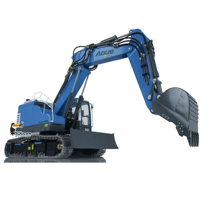 LESU AOUE ET26L 1/14 Metal RC Hydraulic Excavator B0012 RTR Short Tail 3-Arm Tracked Digger Construction Model Light FlySky PL18EV Controller for Hobby Collectors
