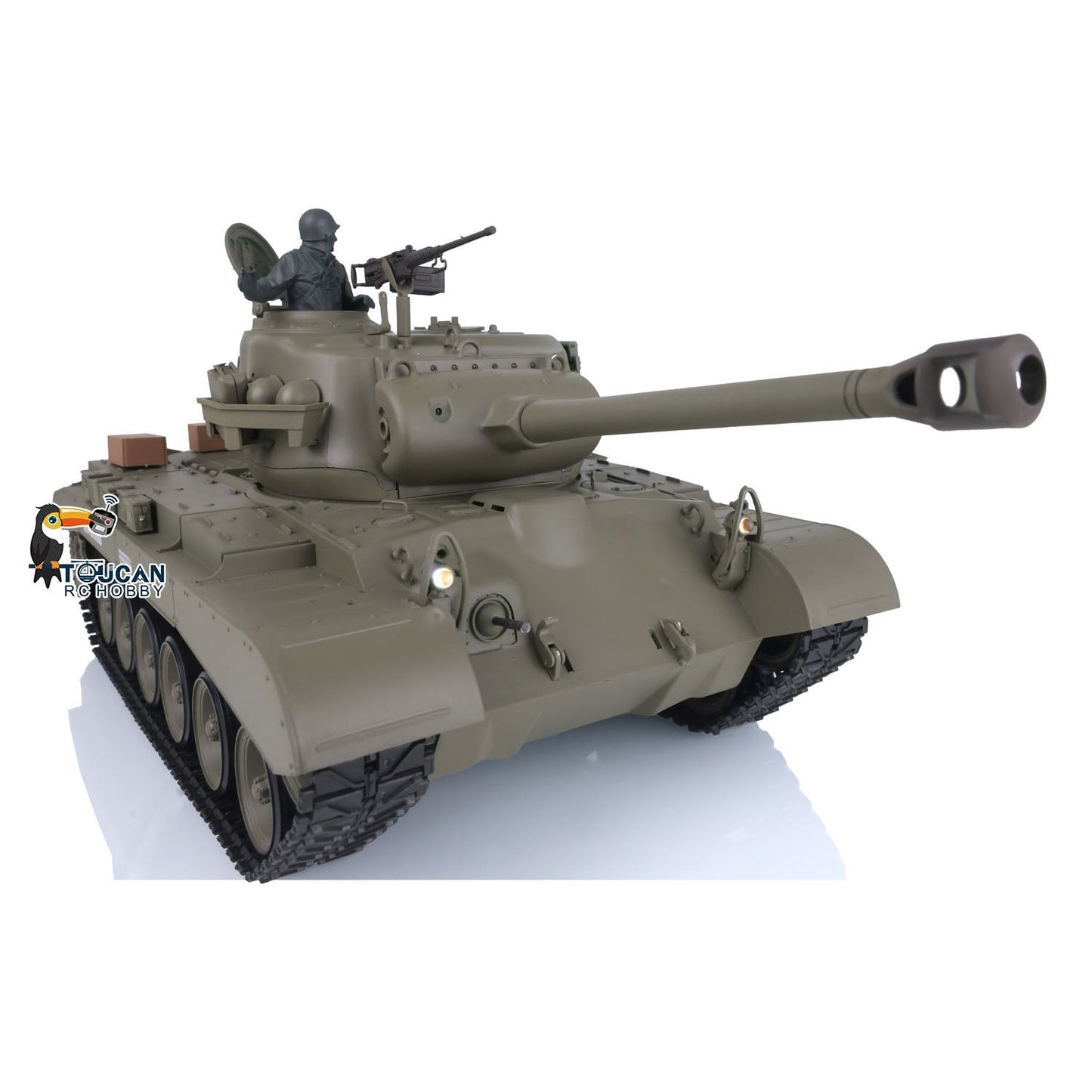 TOUCAN RC HOBBY Henglong 1/16 TK7.0 Plastic 3838 USA M26 Pershing 3839 Walker Bulldog M41A3 RTR RC Tank Armored Vehicle Model IR BB 360 Degrees Turret Smoke