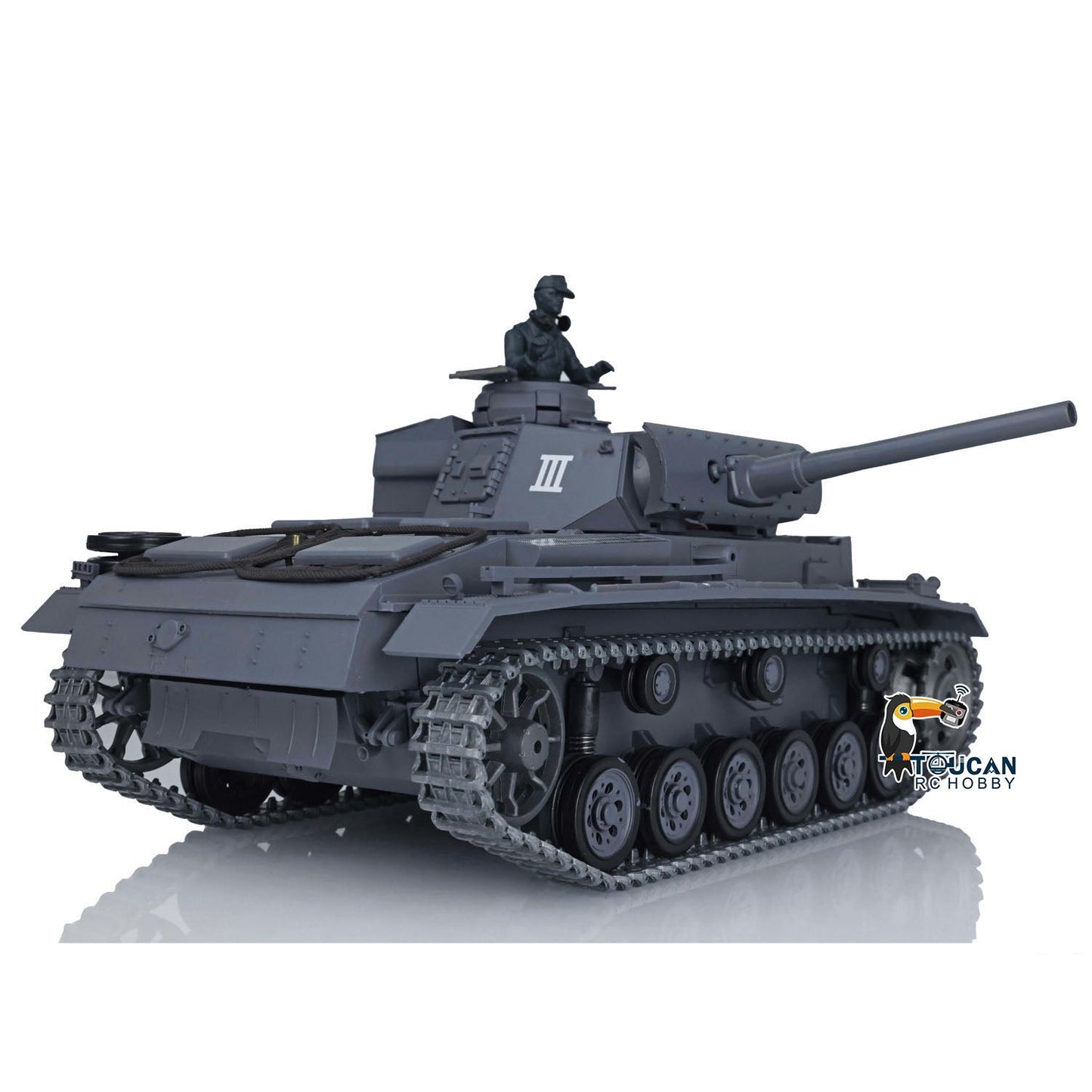 TOUCAN RC HOBBY Henglong 1/16 TK7.0 Promotion German Panzer III L RTR RC Tank 3848 FPV 360 Degrees Turret IR BB Smoke Metal Barrel Idlers Sprockets Wheels Tracks Gearbox