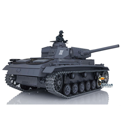 TOUCAN RC HOBBY Henglong 1/16 TK7.0 Promotion German Panzer III L RTR RC Tank 3848 FPV 360 Degrees Turret IR BB Smoke Metal Barrel Idlers Sprockets Wheels Tracks Gearbox
