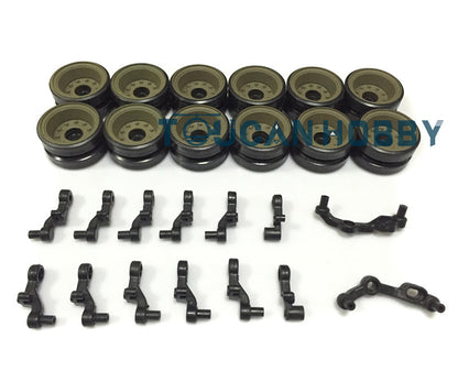 TOUCAN RC HOBBY IN Stock Plastic Tracks Sprockets Road Driving Wheels Suspension Bars Idlers Stickers Decoration Parts Bag For Henglong 1/16 USA M26 Pershing 3838 RC Tank