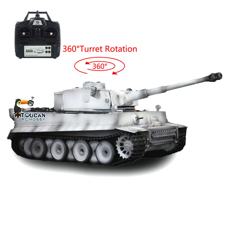 TOUCAN RC HOBBY Henglong 1/16 TK7.0 German Tiger I RTR RC Tank 3818 with 360 Degrees Turret Infrared Combat Smoke BB Unit Metal Tracks Sprockets