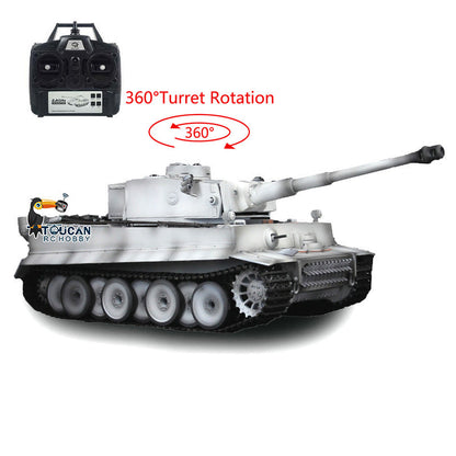 TOUCAN RC HOBBY Henglong 1/16 TK7.0 German Tiger I RTR RC Tank 3818 with 360 Degrees Turret Infrared Combat Smoke BB Unit Metal Tracks Sprockets