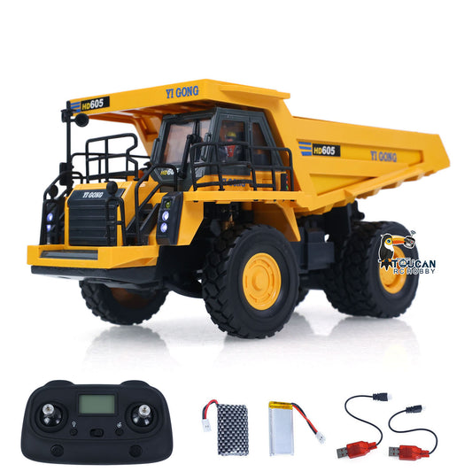 Pre-order Ready To Run 1/50 Electric Remote Control Dump Mining Truck RC Construction Vehicle Tipper Model Lights Sounds Effect USB Cable