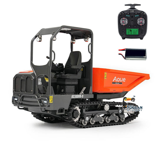 New Metal LESU 1/14 Hydraulic Remote Control Tracked Dump Truck KC300HR-5 RC Dumper Model 180 Degree Rotation Openable Door Lights