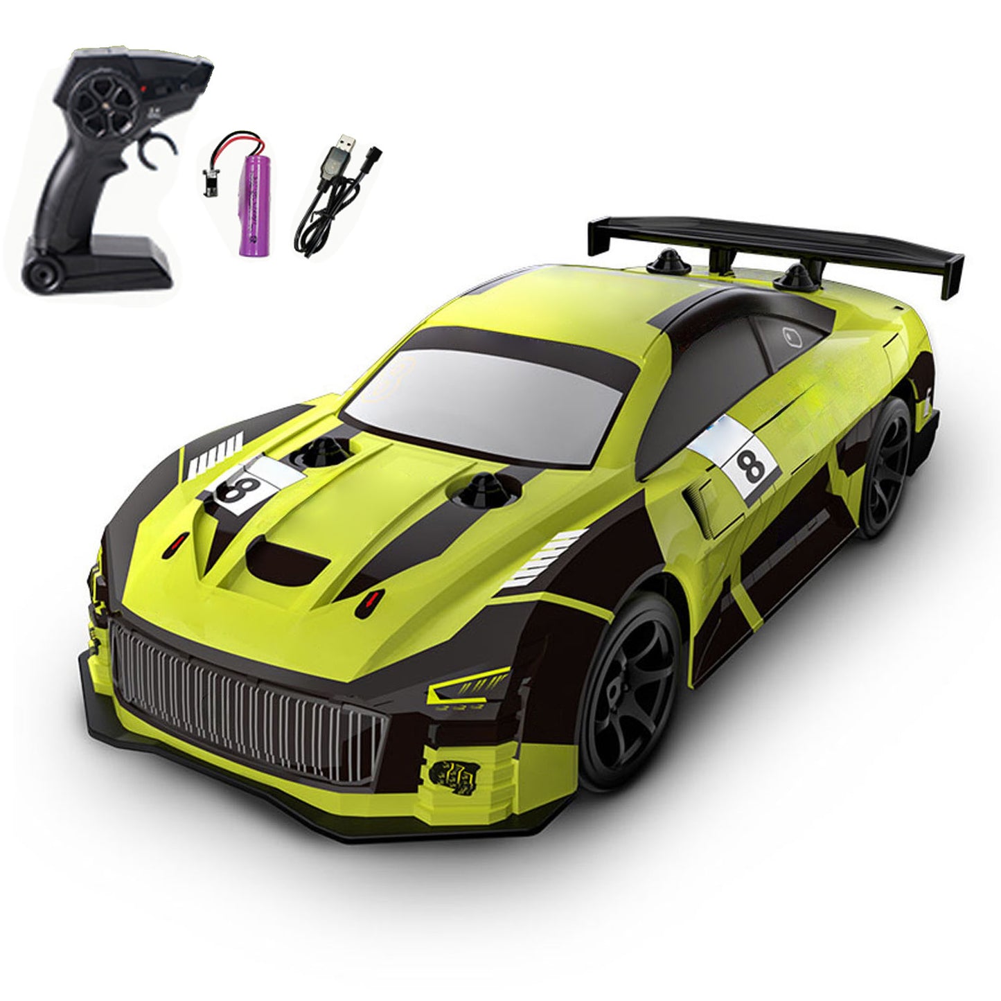 Plastic 1/18 RC Drift Car Q165 360 Drifting 4WD Wireless Remote Control Electric Racing Vehicle RTR Lights Transmitter Battery