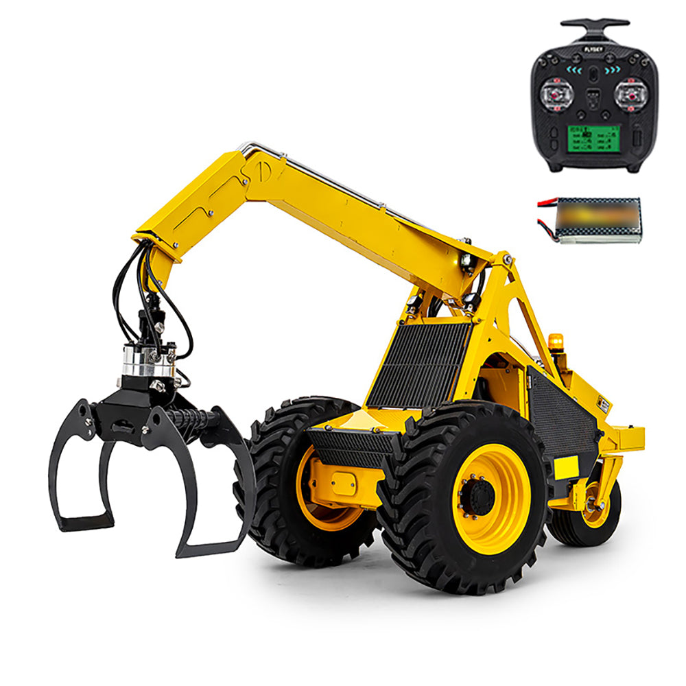 1/14 LESU AOUE 225A RC Hydraulic Log Loader Remote Control Sugarcane Loader Grabber 4CH Valve Wheeled RTR PNP Model Battery Radio