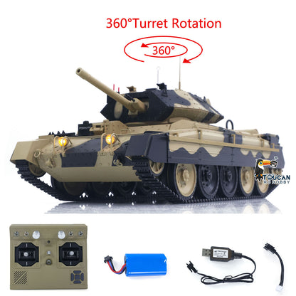 Fast Free Shipping for EU 1/16 2.4G RC Military Tank CoolBank Crusader MK III Wireless Control Battle Tank Model 360??Turret Rotary Smoke Sound Lights RTR
