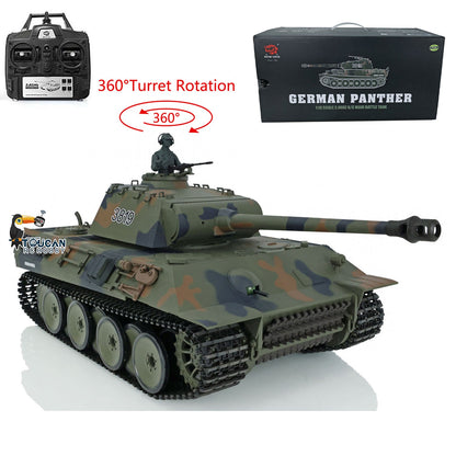 TOUCAN RC HOBBY Henglong 1/16 TK7.0 Plastic German Tiger I Panther RTR RC Tank 3818/3819 360 Degrees Turret Infrared Combat BB Sounds Lights Smoke Model
